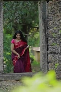 Purple Banarasi Soft Silk Saree with Bright Pink Woven Border and Contrast Pink Pallu  in Surat video 1