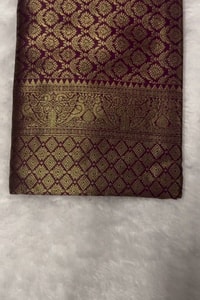 Purple Banarasi Soft Silk Saree with Gold Zari Bud Motif Jaal and Wide Tissue Gold Border  in Surat video 1