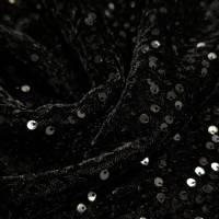 Radiance Black Sequin Velvet Fabric 2 Meter  in Surat