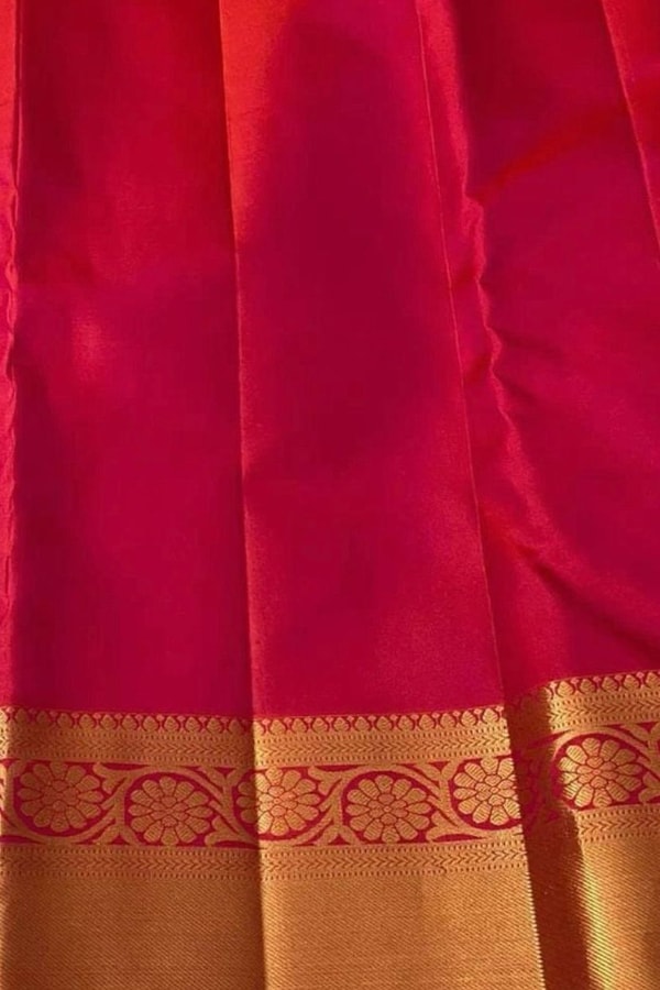 Red Banarasi Soft Silk Saree with Big Gold Zari Paisley Butas and Jacquard Border  in Surat