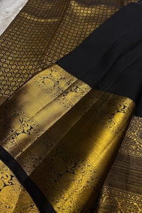 Red and Black Banarasi Soft Silk Saree with Gold Zari Buti Brocade and Rich Border  in Surat
