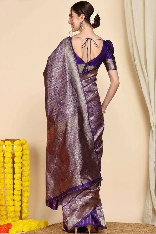Regal Golden Banarasi Saree with Intricate Floral Motifs  in Surat
