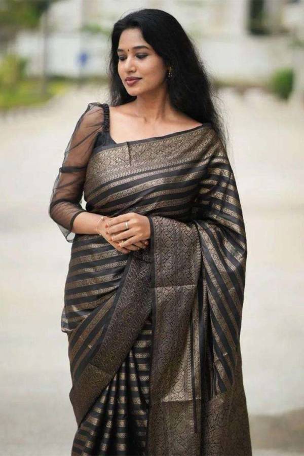 Rich Pallu Saree with All Over Multicolor Zari Weaving Design  in Surat