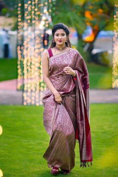 Rich Pallu Saree with Allover Silver Zari Weaving Design Saree in Surat
