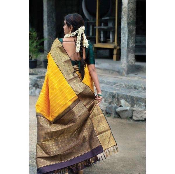 Rich Pallu Saree with Intricate Zari Weaving and Heavy Border for Wedding Wear  in Surat