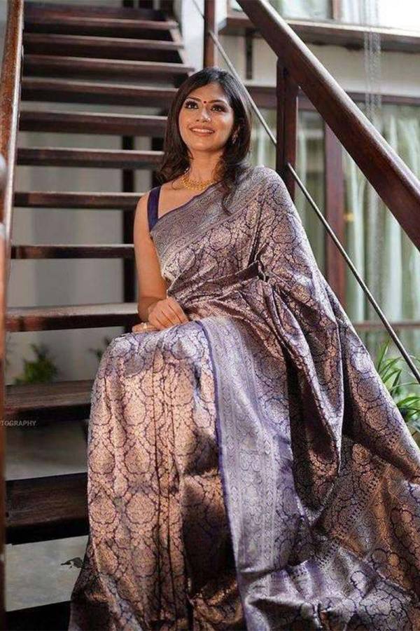 Rich Pallu with Allover Silver Zari Weaving Allover Silver Flower Design Saree  in Surat