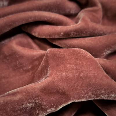Rose Color Viscose Velvet Fabric 5.85 Meter in Surat