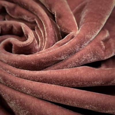 Rose Color Viscose Velvet Fabric 6.05 Meter (S) in Surat
