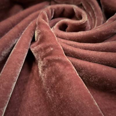 Rose Color Viscose Velvet Fabric 7.25 Meter (5XL) in Surat