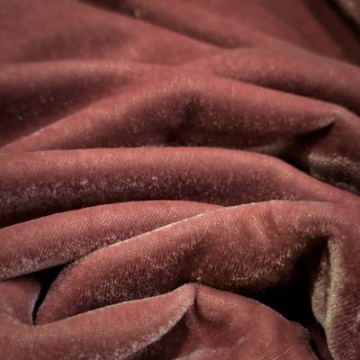 Rose Color Viscose Velvet Fabric 7.45 Meter (6XL) in Surat