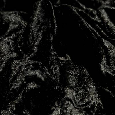 Royal Black Marble Crush Velvet Fabric 6.45 Meter in Surat