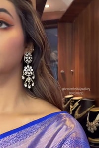 Royal Blue Banarasi Soft Silk Saree with Silver Zari Floral Bunches and Shimmering Pallu  in Surat video 3