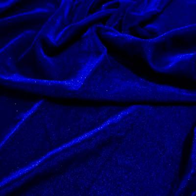 Royal Blue Viscose Velvet Fabric 7.85 Meter (8XL) in Surat