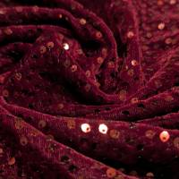 Royal Burgundy Glam Sequin Velvet Fabric 6.45 Meter  in Surat