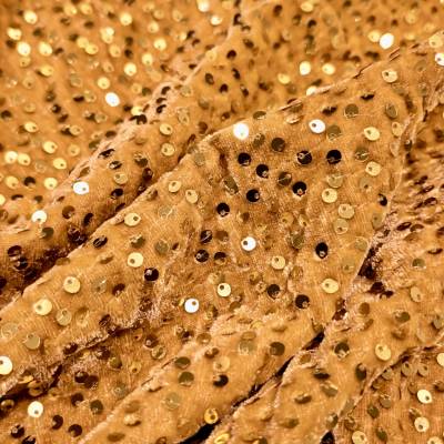 Royal Mustard Gold Sequin Velvet Fabric 6.65 Meter Manufacturers in Dhekiajuli