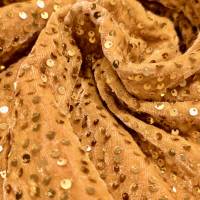 Royal Mustard Gold Sequin Velvet Fabric 7.05 Meter  in Surat