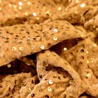 Royal Mustard Gold Sequin Velvet Fabric 8.15 Meter  in Surat