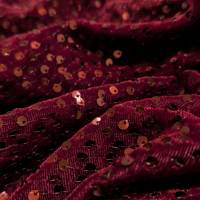 Royal Wine Velvet Sequin Fabric 7.65 Meter  in Surat