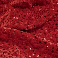 Ruby Red Sequin Velvet Fabric for Designer Wear & Party Outfits  in Surat