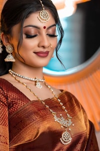 Rust Copper Banarasi Soft Silk Saree with All-Over Copper Zari Weave and Striped Pallu  in Surat