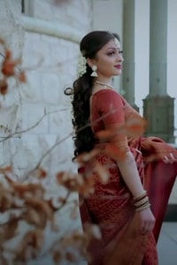 Rust Copper Banarasi Soft Silk Saree with All-Over Copper Zari Weave and Striped Pallu  in Surat video 2