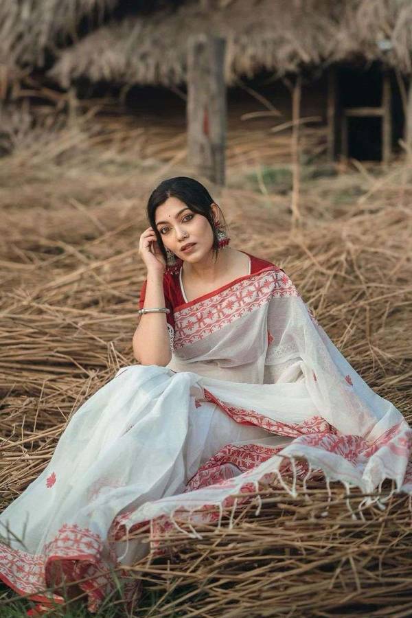 Shimmering Elegance Soft Linen Cotton Silk Sarees for Festive Splendor  in Surat