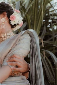 Silver Grey Banarasi Soft Silk Saree with Subtle Zari Weave for Engagements and Weddings  in Surat
