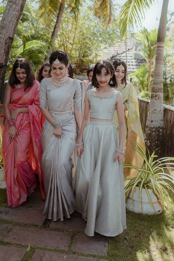 Silver Grey Banarasi Soft Silk Saree with Subtle Zari Weave for Engagements and Weddings  in Surat