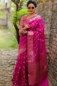 Silver Zari Butti Banarasi Soft Silk Saree with Jacquard Border in Five Jewel Tones  in Surat