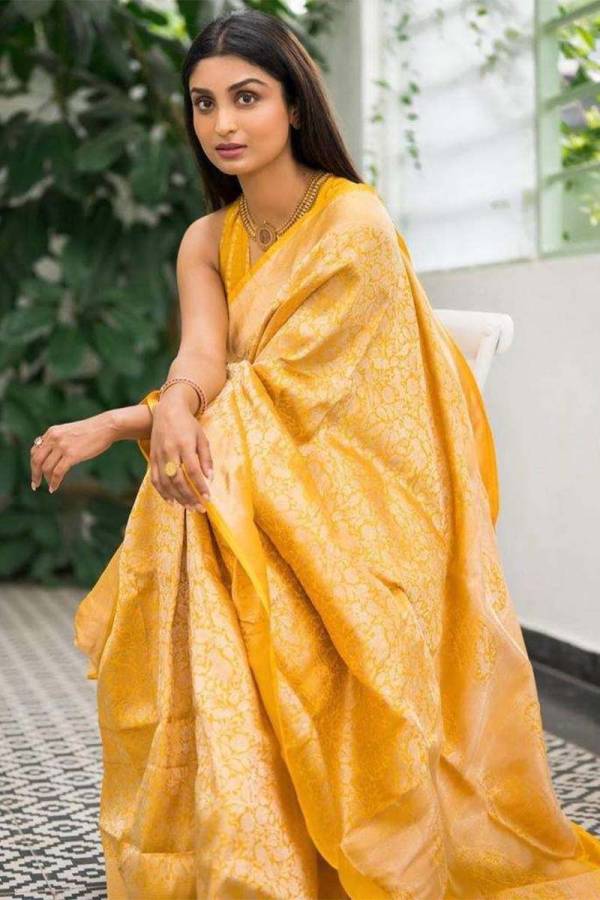 Silver Zari Luxurious Pallu Saree with Floral Zari Weaving Design Saree  in Surat