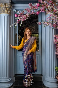 Six-Shade Kashmiri Weave Banarasi Soft Silk Saree with Large Floral Bunches and Rich Zari Pallu  in Surat