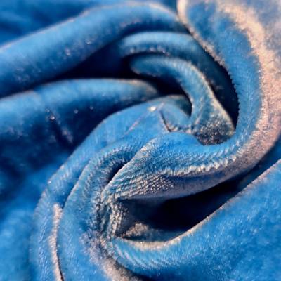 Sky Blue Viscose Velvet Fabric 7.45 Meter (6XL) in Surat