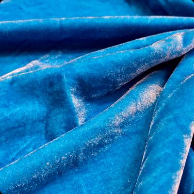 Sky Blue Viscose Velvet Fabric 7.65 Meter (7XL) in Surat