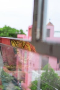Slate Teal Banarasi Soft Silk Saree with Contrast Rose Pink Pallu and Woven Border  in Surat