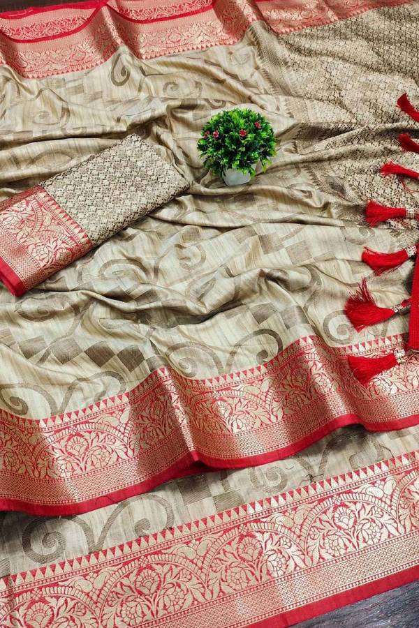Soft Katan Silk Saree with Geometric Jaal Pattern Design Saree  in Surat