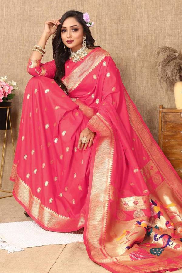 Soft Pethani Silk Saree Adorned with Traditional Sarees Zari and Minakari Weaving  in Surat