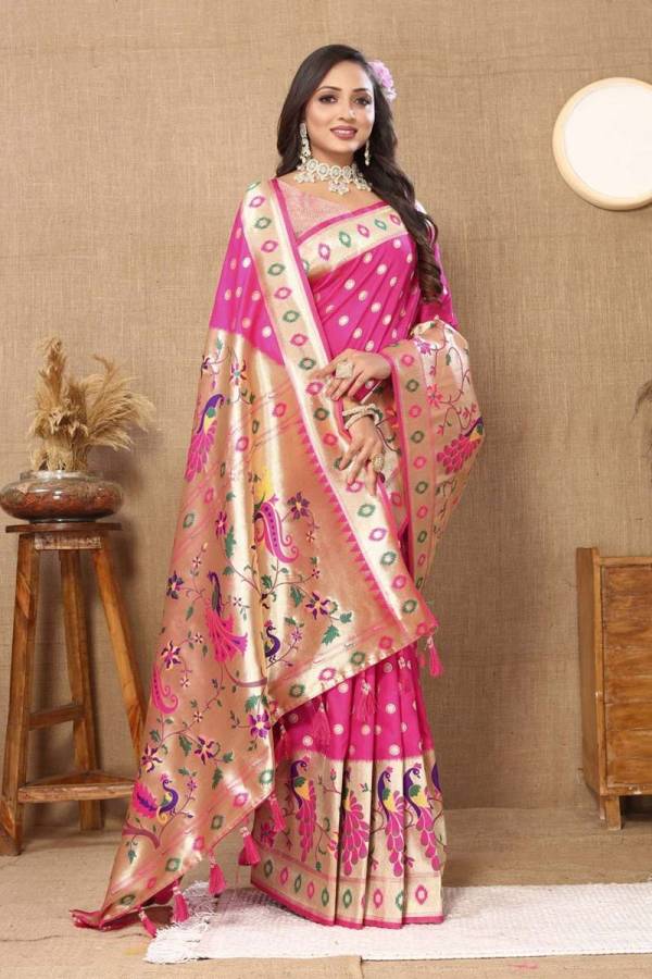 Soft Pethani Silk Saree Adorned with Zari and Minakari Weaving  in Surat