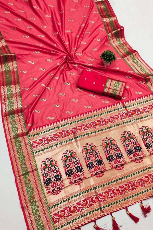 Soft Pethani Silk Saree with Minakari and Zari Weaving  in Surat