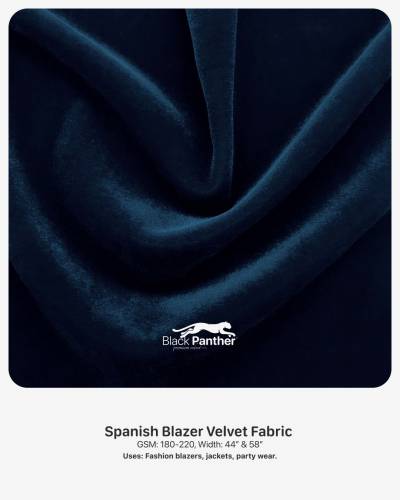 Spanish Blazer Velvet Fabric GSM 180 to 220 Width 44 Inch and 58 Inch for Jackets and Party Wear in Surat