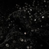 Starlight Noir Black Sequin Velvet Fabric 6.85 Meter  in Surat