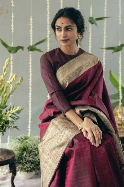 Stunning Golden Zari Heavy Border Saree for Special Occasions Design Saree in Surat