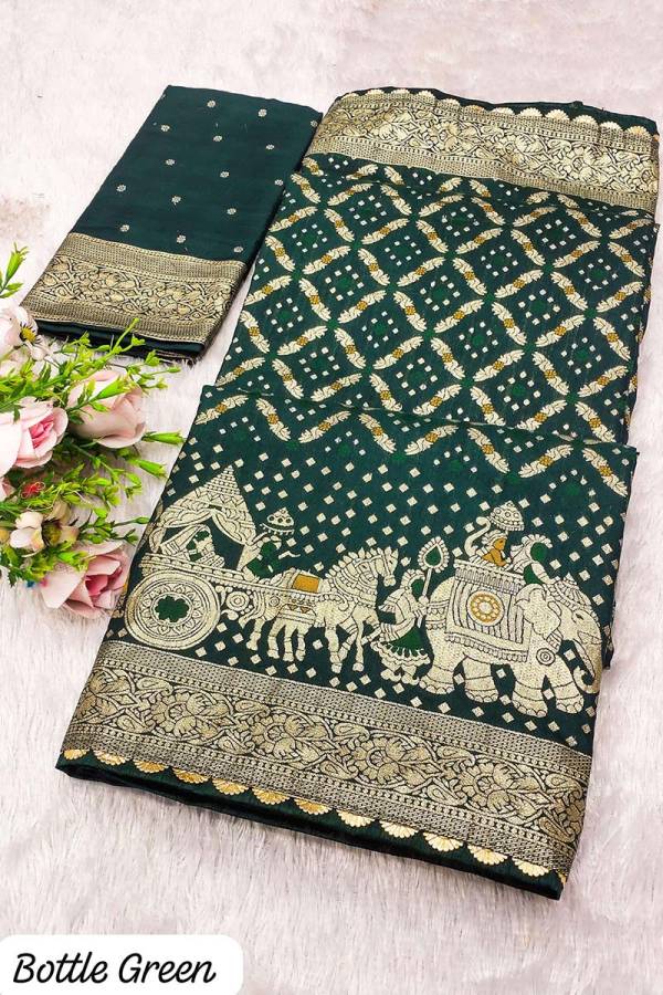 Stunning Pure Viscose Dolla Silk Saree with Rich Meenakari Weaving Design Saree  in Surat
