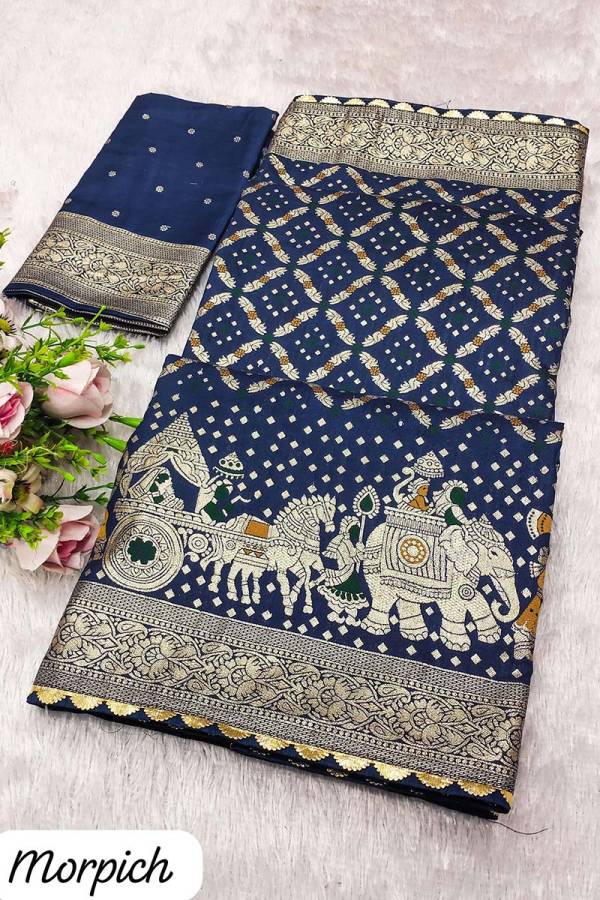 Stunning Pure Viscose Dolla Silk Saree with Rich Meenakari Weaving Design Saree  in Surat