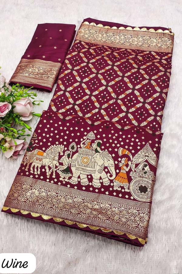 Stunning Pure Viscose Dolla Silk Saree with Rich Meenakari Weaving Design Saree  in Surat