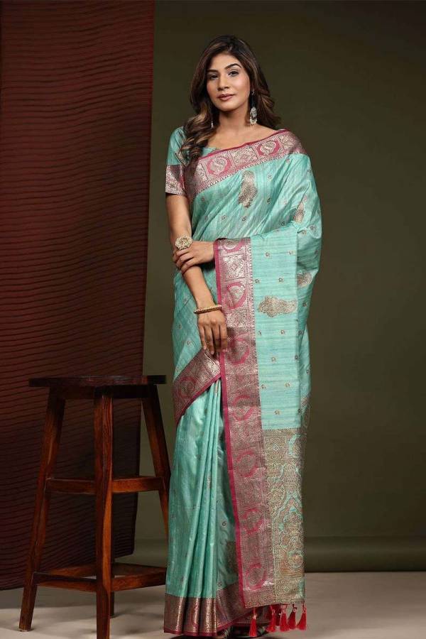 Stunning Soft Silk Saree with All Over Copper Zari Motifs Design Saree  in Surat