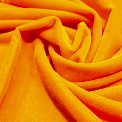 Sunshine Yellow Viscose Velvet Fabric 5.85 Meter in Surat