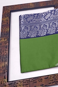 Temple Butta Banarasi Soft Silk Saree with Heavy Silver Zari Jaal Pallu in Four Contrasts  in Surat