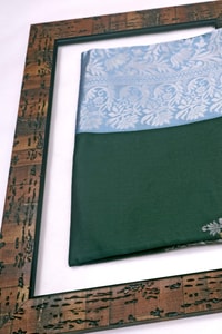 Temple Butta Banarasi Soft Silk Saree with Heavy Silver Zari Jaal Pallu in Four Contrasts  in Surat