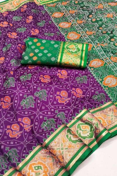 Timeless tradition soft Patola silk saree with meenakari border and tassels in Surat