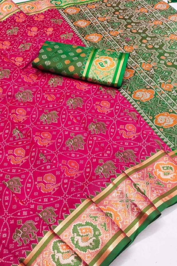 Timeless tradition soft Patola silk saree with meenakari border and tassels  in Surat